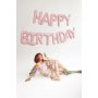 Ballongirlande - Happy Birthday - Hellrosa