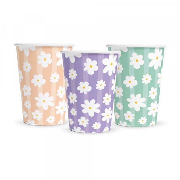 Pappbecher - Sommerblumen - 8er-Packung Pappbecher - Sommerblumen - 8er-Packung