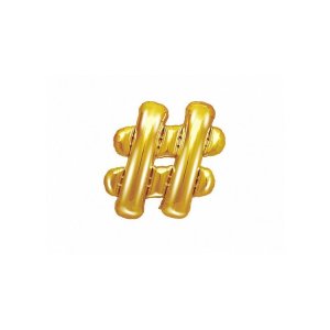 Folienballon Hashtag Gold Folienballon Hashtag Gold