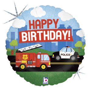 Folienballon - Einsatzfahrzeug - Alles Gute zum Geburtstag - 46 cm Folienballon - Einsatzfahrzeug - Alles Gute zum Geburtstag - 46 cm