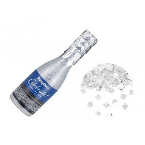 Konfettikanone - Sektflasche 20,5 cm - Silber Konfettikanone - Sektflasche 20,5 cm - Silber