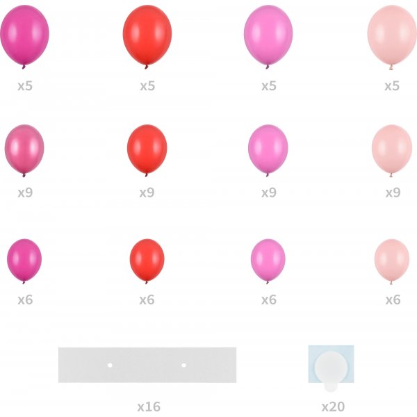 Ballongirlande - Rosa Herz