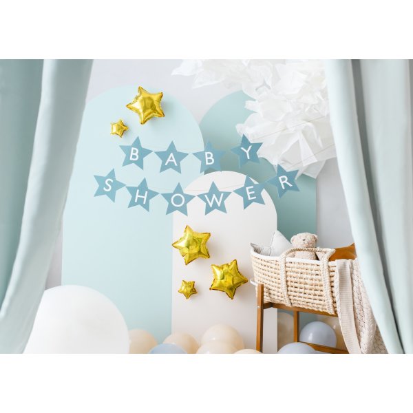 Girlande - Sterne - Babyparty - Hellblau