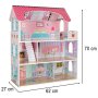 Puppenschrank aus Holz, 70 cm, rosa, mit LED-Beleuchtung - Selbstmontage Puppenschrank aus Holz, 70 cm, rosa, mit LED-Beleuchtung - Selbstmontage