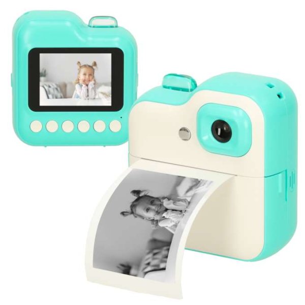 Sofortbildkamera mit Thermodrucker, 24 MP, 32 GB SD-Karte, Grün - inkl. 3 Papierrollen Sofortbildkamera mit Thermodrucker, 24 MP, 32 GB SD-Karte, Grün - inkl. 3 Papierrollen