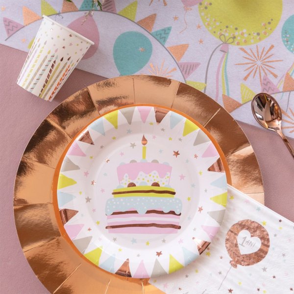 Pappbecher - Happy Birthday - Pastell/Rosé - 10er-Pack Pappbecher - Happy Birthday - Pastell/Rosé - 10er-Pack