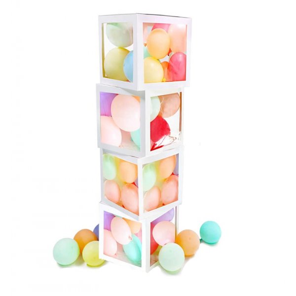 Ballondekoration - Ziegelsteine - Transparent/Wei�