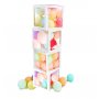 Ballondekoration - Ziegelsteine - Transparent/Wei�