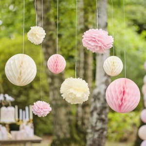 Pompons und Honigwaben - 8er-Pack - Rosa/Elfenbein Pompons und Honigwaben - 8er-Pack - Rosa/Elfenbein