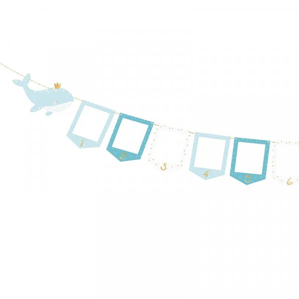 Fotogirlande - Wal - Blau/Gold