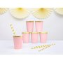 Pappbecher - Rosa - Goldrand - 6er-Pack