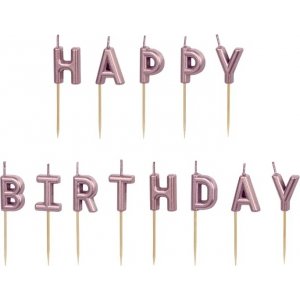 Kuchenkerze - Happy Birthday - Roségold Kuchenkerze - Happy Birthday - Roségold