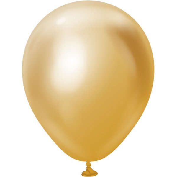 Mini-Luftballons schlicht - Premium 13 cm - Gold Chrom