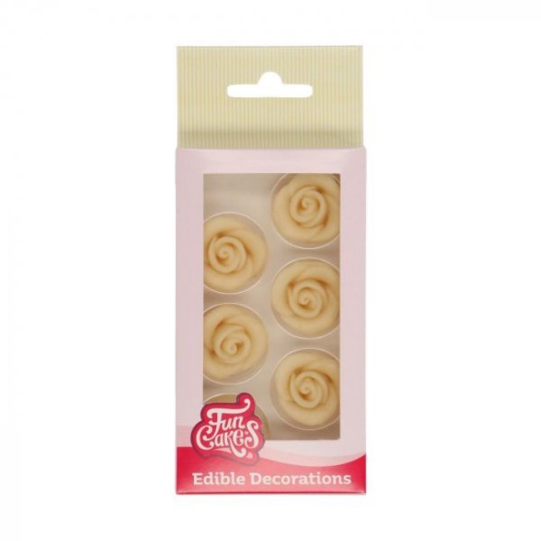 FunCakes Rosen, weiße Kuchendekoration, 6 Stück FunCakes Rosen, weiße Kuchendekoration, 6 Stück