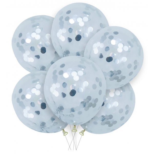 Konfetti-Ballons - Silber - 6er-Pack - 30 cm Konfetti-Ballons - Silber - 6er-Pack - 30 cm