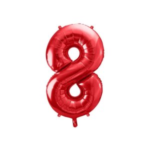 Zahlenballon - Rot, 86 cm - Zahl: 8 Zahlenballon - Rot, 86 cm - Zahl: 8