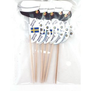 Tortenspieße - Groß 10 cm - Studentenmützen mit Ball - 6er-Pack Tortenspieße - Groß 10 cm - Studentenmützen mit Ball - 6er-Pack