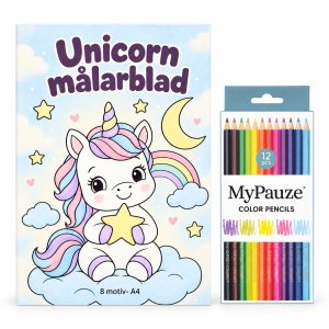 Ausmalbild mit Buntstiften - Einhorn - 8 Motive - A4 Ausmalbild mit Buntstiften - Einhorn - 8 Motive - A4