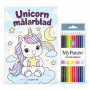 Ausmalbild mit Buntstiften - Einhorn - 8 Motive - A4 Ausmalbild mit Buntstiften - Einhorn - 8 Motive - A4