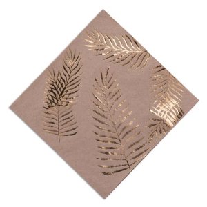 Servietten - Palmenblätter - Braun und Gold - 16er-Packung Servietten - Palmenblätter - Braun und Gold - 16er-Packung