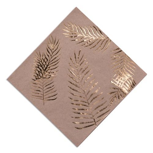 Servietten - Palmenblätter - Braun und Gold - 16er-Packung Servietten - Palmenblätter - Braun und Gold - 16er-Packung