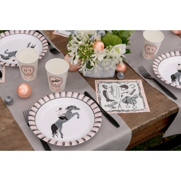 Tischläufer - Pferdeparty - Rosa/Schwarz Tischläufer - Pferdeparty - Rosa/Schwarz