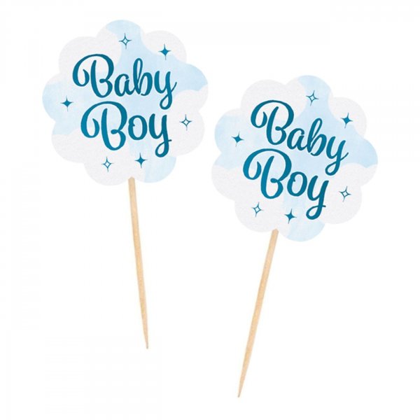 Tortenstecker - Baby Junge - 12er-Packung Tortenstecker - Baby Junge - 12er-Packung