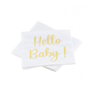 Servietten - Hello Baby - Gold - 20er-Packung Servietten - Hello Baby - Gold - 20er-Packung