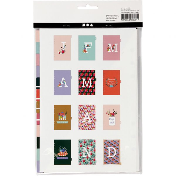 Trennbltter - A5 - Gold/Koralle/Rot - 12 Stk