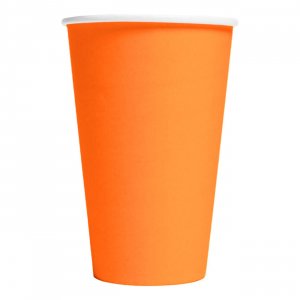 Große Pappbecher - Orange - 350 ml - 10er-Packung Große Pappbecher - Orange - 350 ml - 10er-Packung