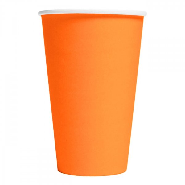Große Pappbecher - Orange - 350 ml - 10er-Packung Große Pappbecher - Orange - 350 ml - 10er-Packung
