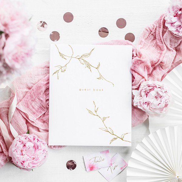 Gästebuch - Zweige - Weiß/Gold Gästebuch - Zweige - Weiß/Gold