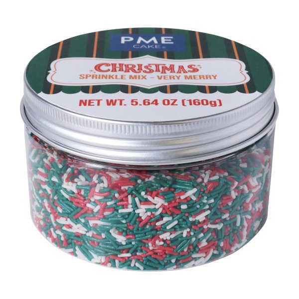 Weihnachtsstreusel - Fröhliche Weihnachten - 160 g - PME Weihnachtsstreusel - Fröhliche Weihnachten - 160 g - PME