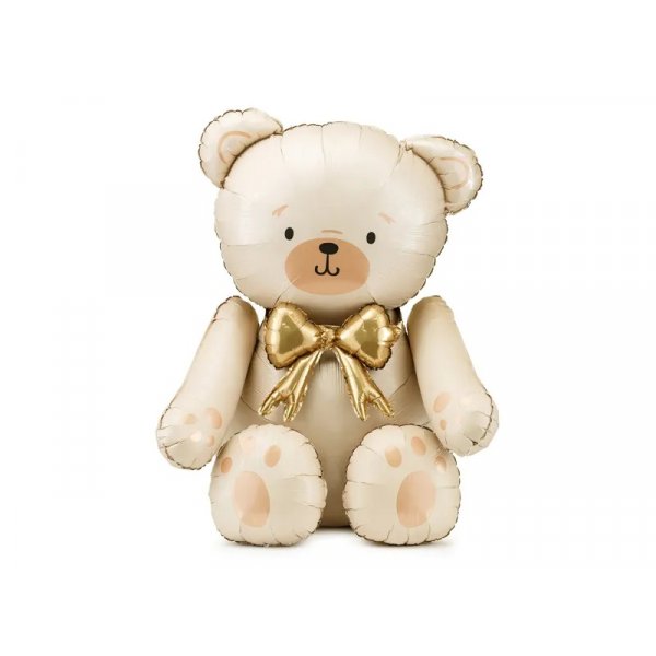 Folienballon - 84 cm - Teddyb�r - Beige/Gold