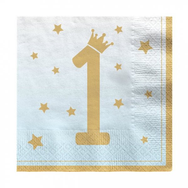Servietten - 1. Geburtstag - Blau/Gold - 20er-Pack Servietten - 1. Geburtstag - Blau/Gold - 20er-Pack