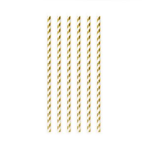 Strohhalme - Gold gestreift - 20 St�ck