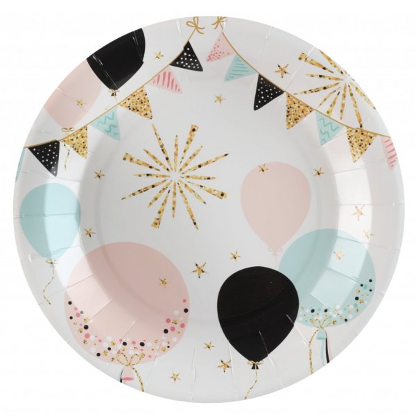 Pappteller - Ballonparty - 10er-Pack