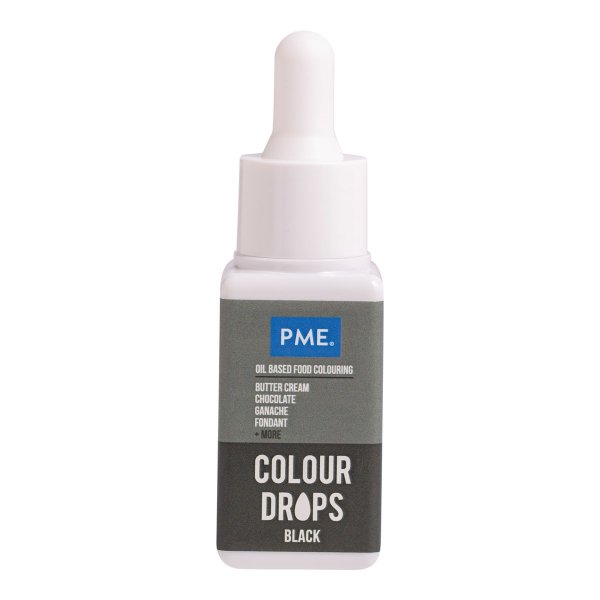 PME Farbtropfen - Lebensmittelfarbe auf Ölbasis - Schwarz - 20 ml PME Farbtropfen - Lebensmittelfarbe auf Ölbasis - Schwarz - 20 ml