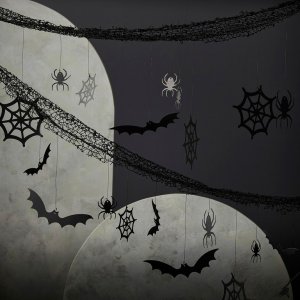 Hintergrund - Spinnweben, Spinnen und Fledermäuse Hintergrund - Spinnweben, Spinnen und Fledermäuse