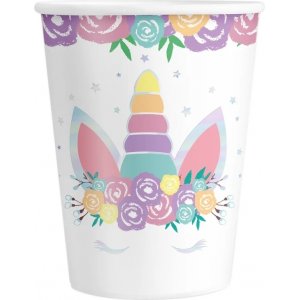 Pappbecher - Blumen-Einhorn - 6er-Pack Pappbecher - Blumen-Einhorn - 6er-Pack