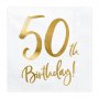 Servietten - 50. Geburtstag - Wei/Gold - 20er-Pack