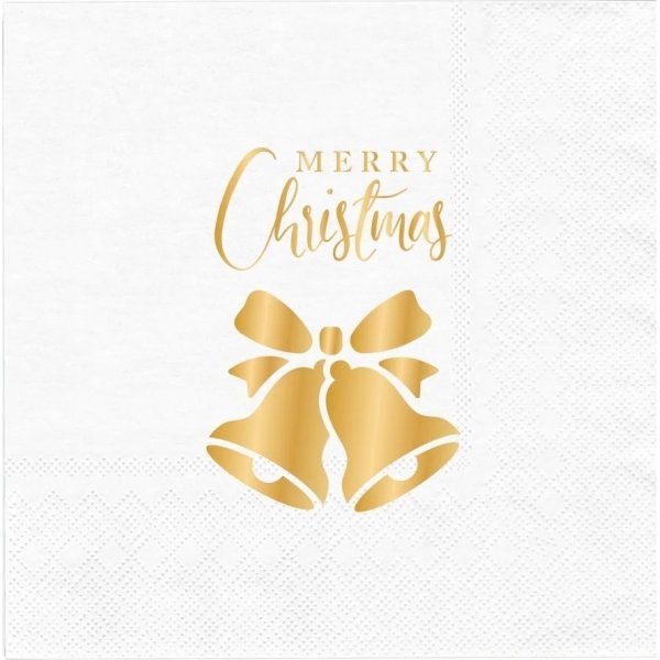 Servietten - Weiß - Frohe Weihnachten - 33x33 cm - 10er-Pack Servietten - Weiß - Frohe Weihnachten - 33x33 cm - 10er-Pack