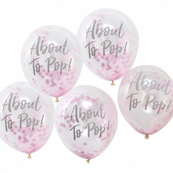 Konfetti-Luftballons - gleich platzen - Pink - 5er-Pack Konfetti-Luftballons - gleich platzen - Pink - 5er-Pack