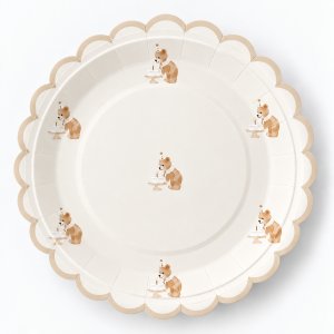 Pappteller - Geburtstagsbär - 22 cm - Lavendelblau - 8er-Pack Pappteller - Geburtstagsbär - 22 cm - Lavendelblau - 8er-Pack