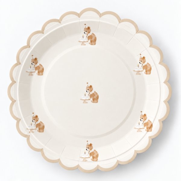 Pappteller - Geburtstagsbär - 22 cm - Lavendelblau - 8er-Pack Pappteller - Geburtstagsbär - 22 cm - Lavendelblau - 8er-Pack