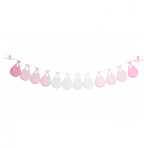 Girlande - Babyparty - Wei�/Hellrosa - St�rche