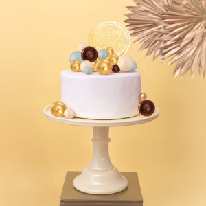 Tortendekoration/Kuchenaufsatz - Kugeln - Gold, Braun, Nude, Grau - 32 Stück Tortendekoration/Kuchenaufsatz - Kugeln - Gold, Braun, Nude, Grau - 32 Stück
