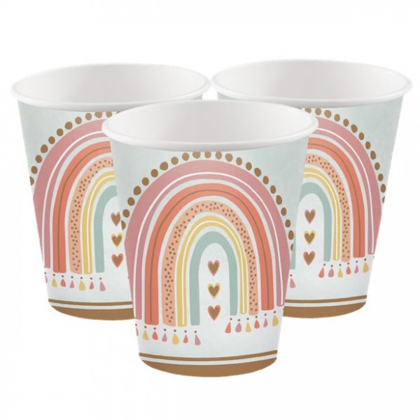 Pappbecher - Boho Rainbow - 8er-Pack Pappbecher - Boho Rainbow - 8er-Pack