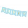 Wimpel - Happy Birthday - Blau/Gold