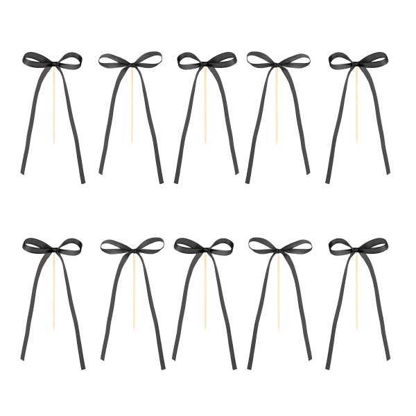 Cake Picks/Cake Topper - Schleifen - Schwarz - 10er Pack Cake Picks/Cake Topper - Schleifen - Schwarz - 10er Pack